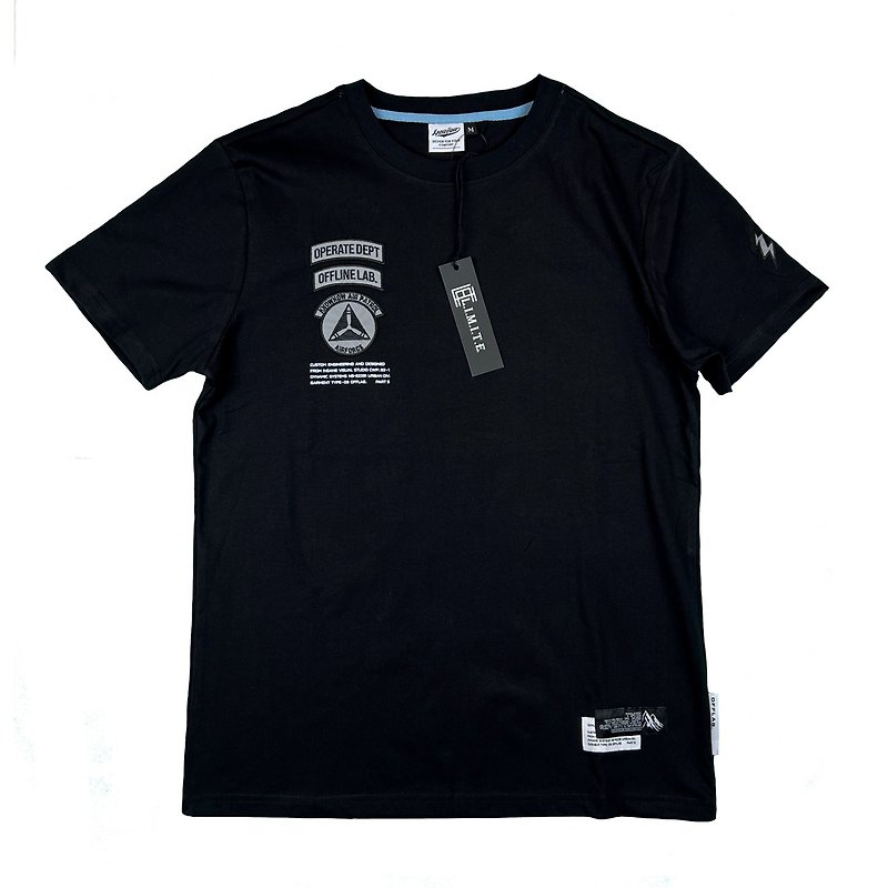 L.I.M.I.T.E - Emb. Trim Fabric TEE, Black - Men's T-Shirts & Tops - Cotton & Hemp Black