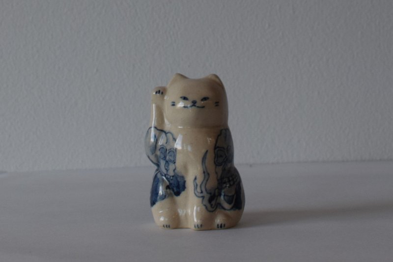 Maneki-neko　Lucky Cat　Scull - Items for Display - Pottery 