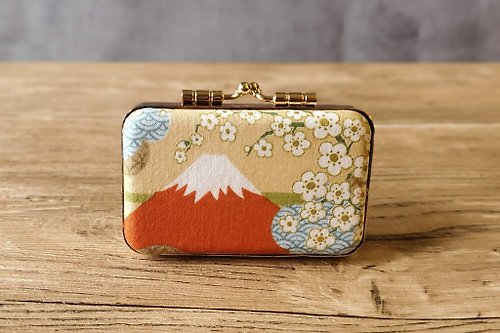 小玩意手作 日本富士山 日本泡泡布 大小章 對章盒 結婚禮物 雙章