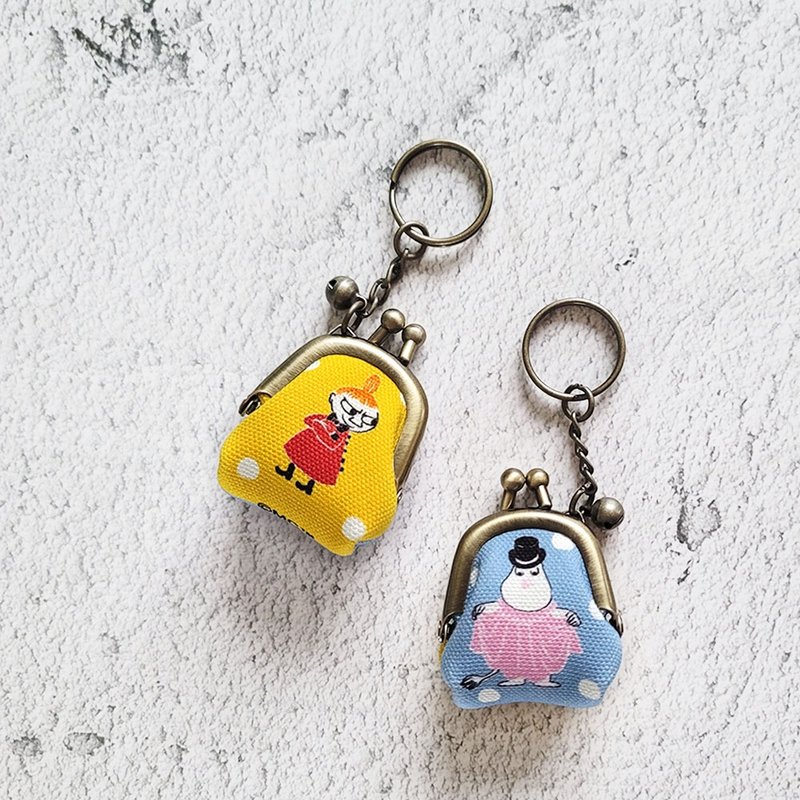 【Pinkoi x Moomin】LittleMy and Moominpapa Mini Frame Bag  - Yellow and b - ที่ห้อยกุญแจ - ผ้าฝ้าย/ผ้าลินิน สีเหลือง