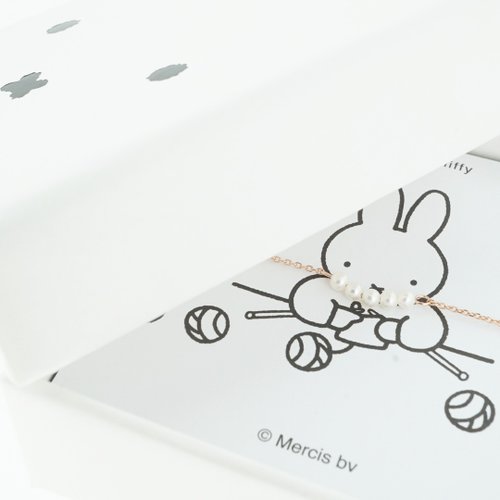 sdori 【Pinkoi x miffy】Miffy極細淡水珍珠純銀手鍊 (銀/玫瑰金/18k金)
