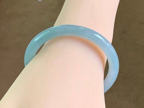 Good Morning Studio 冰種 天然翡翠 緬甸 A玉 玉鐲 • 冰種藍翡翠圓鐲