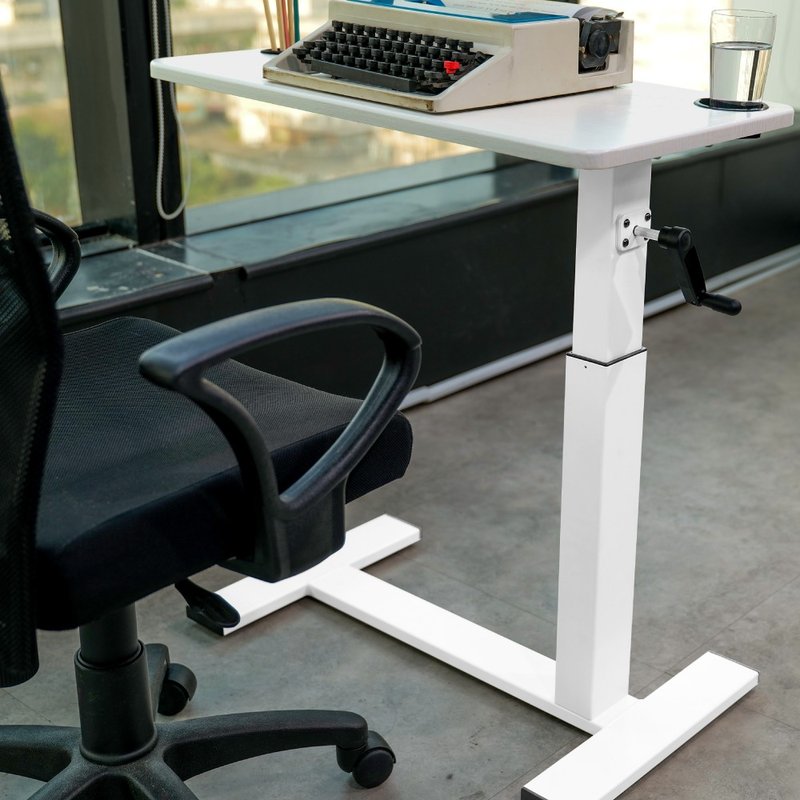 STANDLY【020111 lifting side table】classic basic model-hidden pulley - Other Furniture - Other Materials White