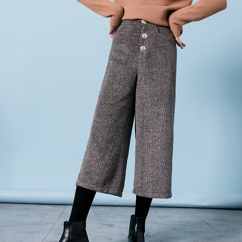 Annie Chen Mao new winter pants wide leg pants loose casual pant child thin section straight jeans winter - Women's Pants - Cotton & Hemp Gray