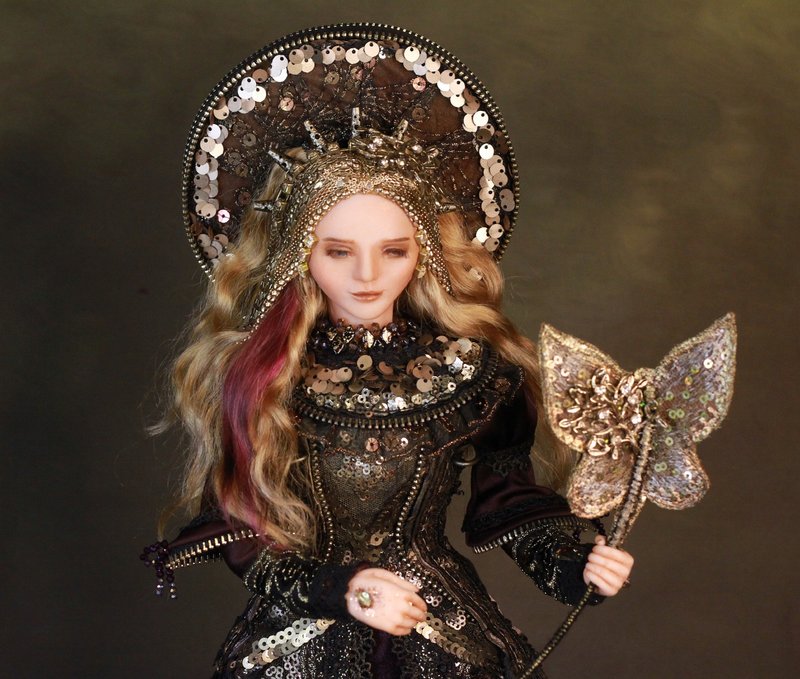 OOAK Interior Polymer Clay Fantasy Princess Art Doll Samira the Sun Princess - 擺飾/家飾品 - 黏土 多色