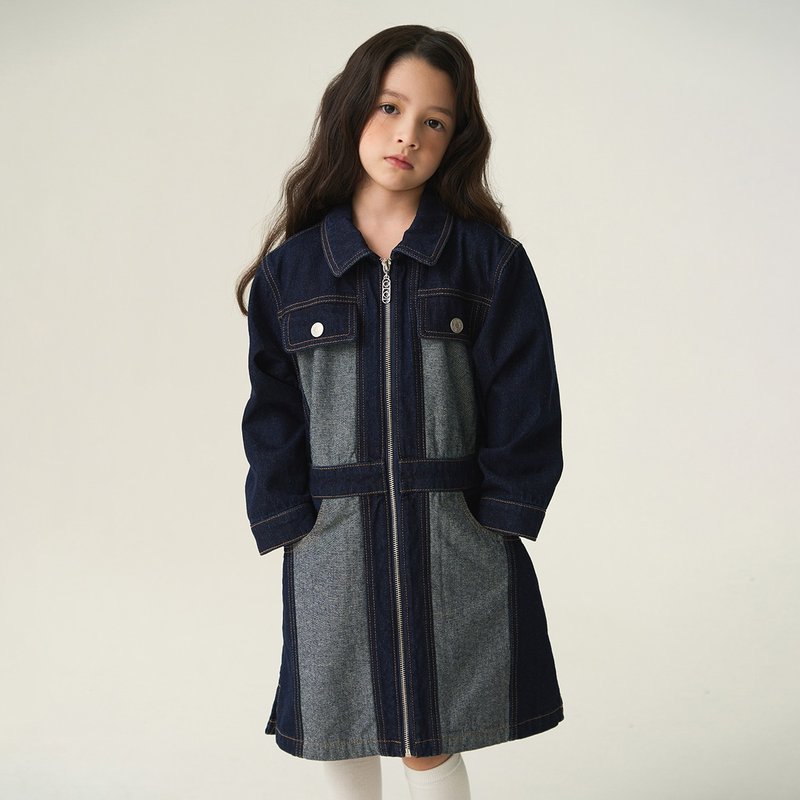 Two-tone denim dress - ชุดเด็ก - ผ้าฝ้าย/ผ้าลินิน 