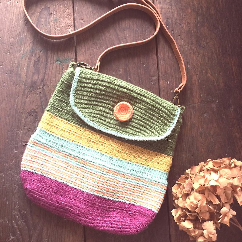 The best way to keep a secret messenger bag woven linen Walking / Linen line / handbag / shopping bag - Messenger Bags & Sling Bags - Cotton & Hemp Multicolor