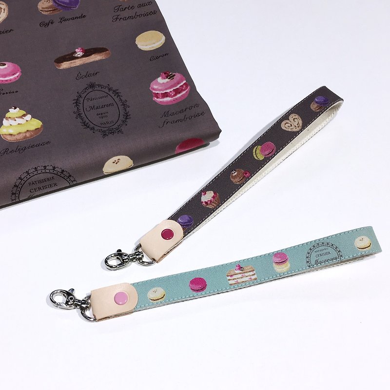 Macaron dessert mobile phone sling/hand strap/jewelry - เชือก/สายคล้อง - ผ้าฝ้าย/ผ้าลินิน หลากหลายสี