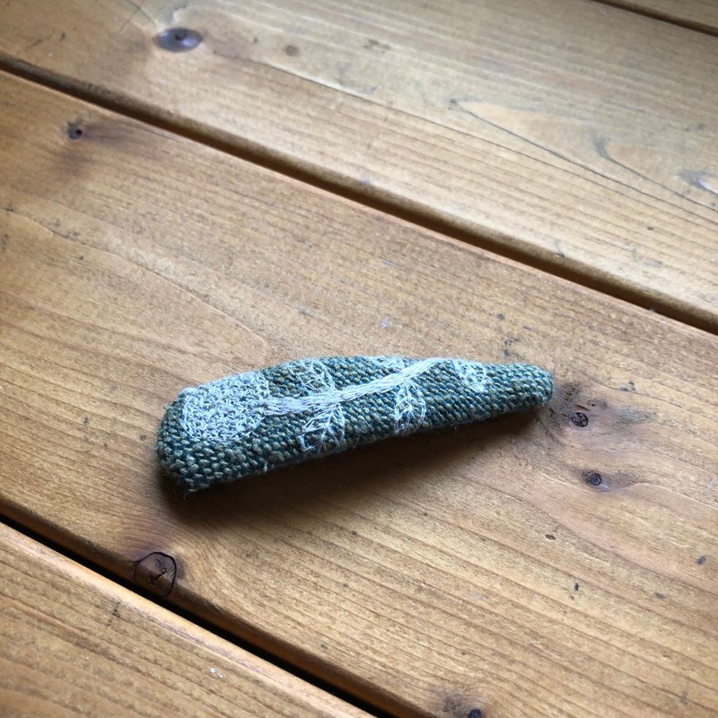 ヘアーアクセサリー　パッチンどめ ミナペルホネンファブリックハンドメイド - 髮夾/髮圈 - 棉．麻 綠色
