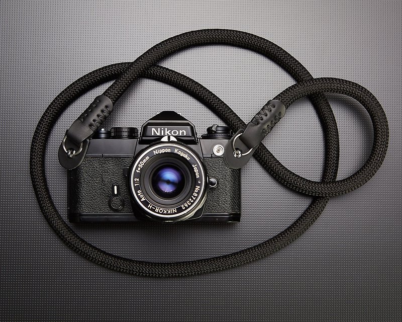 Black 11mm Climbing Rope Camera strap - Cameras - Polyester Black