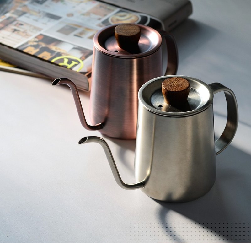 The best choice for entry-level hand brewing丨Driver Superior Slim Mouth Hand Brewing Kettle-600ml (two colors in total) - Coffee Pots & Accessories - Stainless Steel Silver