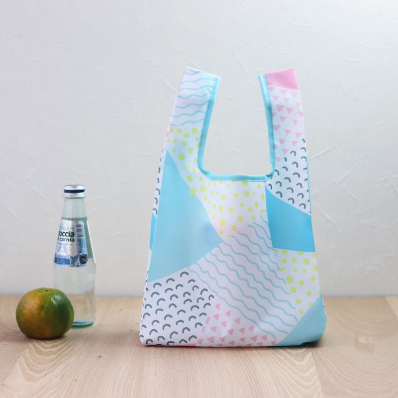 【美日袋】環保購物袋-幾何空間 (便當袋/小提袋)-可摺疊收納