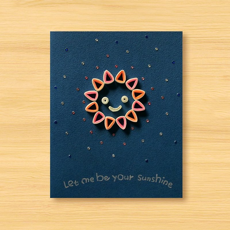 Hand-rolled paper luminous card _ Let me be your sunshine_A ... Valentine card - Cards & Postcards - Paper Blue