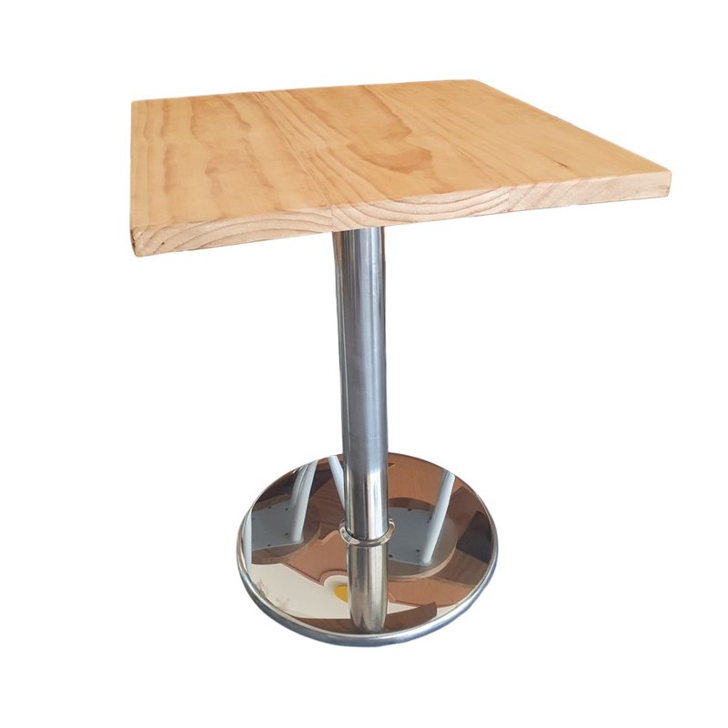 Log solid wood Stainless Steel disc foot table commercial empty table can be customized CU114 - Other Furniture - Other Metals Silver