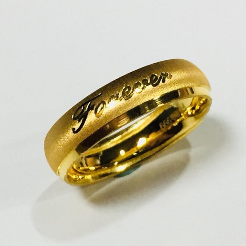 【Asian Gold Jewelry】9999 Pure Gold::True Love Password-Love Forever-Activity Ring Ring Gold Matching Ring - General Rings - 24K Gold 