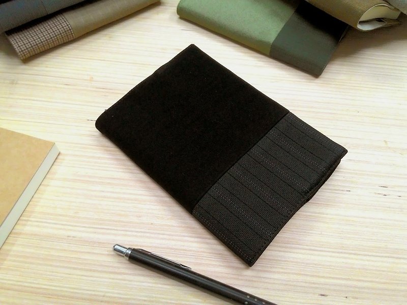 精緻A6布書衣~黑色(獨一商品)B04-022 - 筆記本/手帳 - 其他人造纖維 
