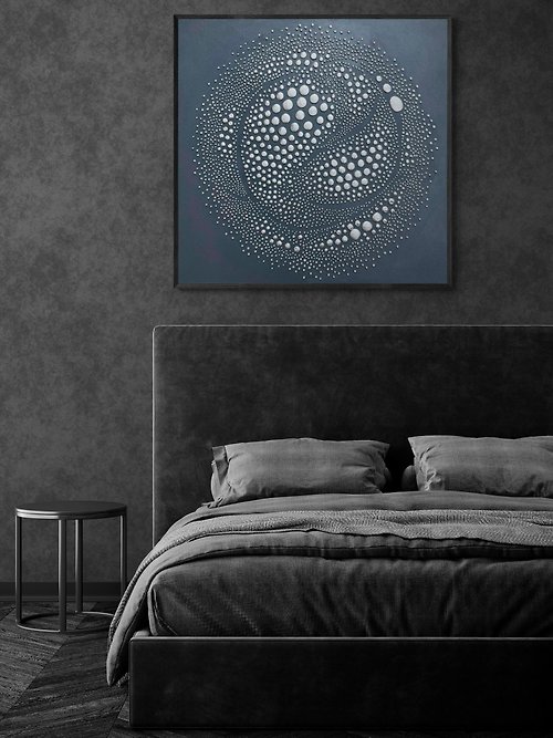 JuliaKotenkoArt Abstract gray oil painting on canvas Textured painting Wall Ar for Living room
