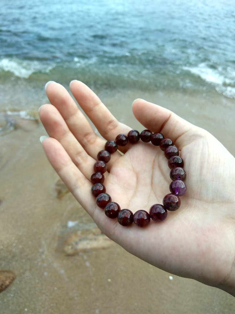 【Aurora 23】Super energy│The oldest in the world│Natural stone crystal energy ring bracelet - Bracelets - Crystal Purple