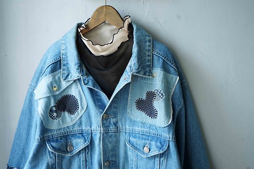 ヴィンテージ 90 年代のペプシ ウォッシュブルー手縫いパッチ ポケット