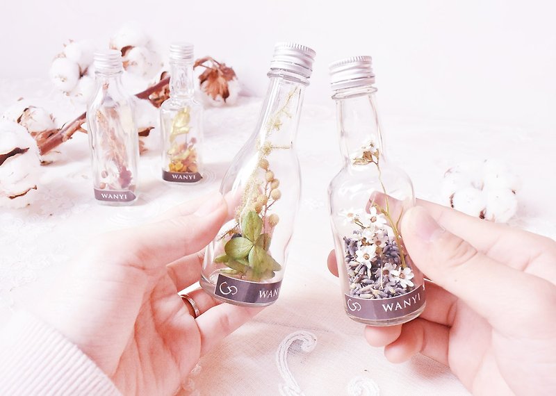 グッディバッグ 永遠の小花 ワインボトル（シングルジャー） ドライフラワー ブライズメイド ギフト ギフト フラワージャー - 観葉植物 - 寄せ植え・花 ブラウン