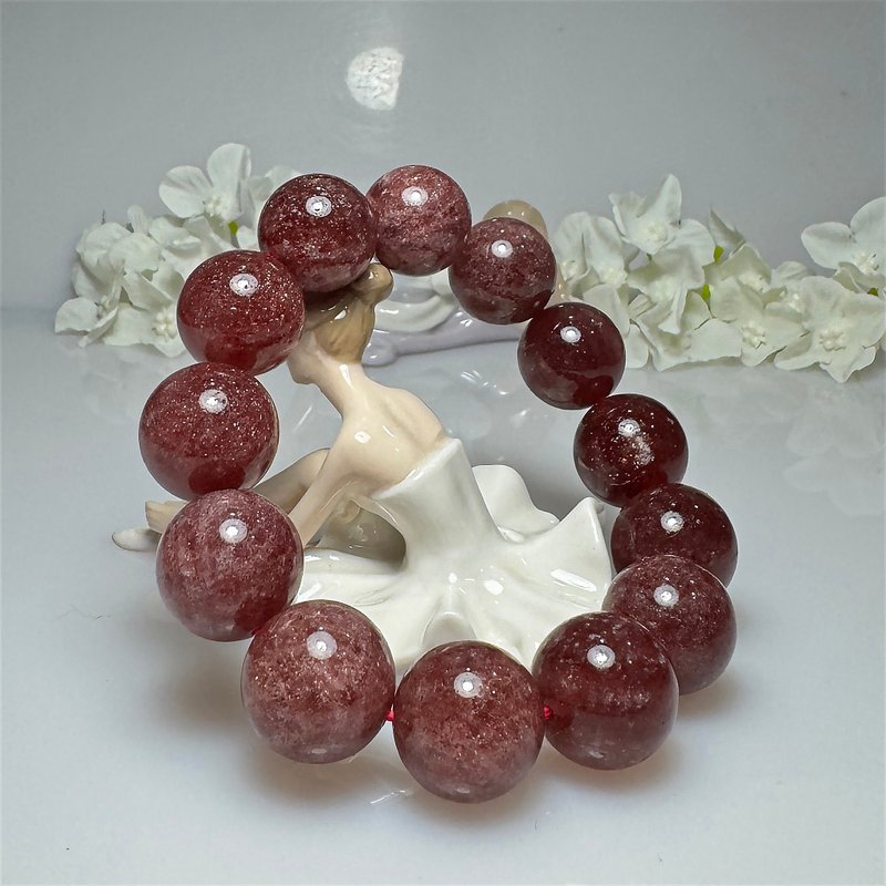 G64 巨無霸 大顆粒 星光 紅草莓晶 18.5mm 草莓晶 手珠 手串 - 手鍊/手環 - 水晶 紅色