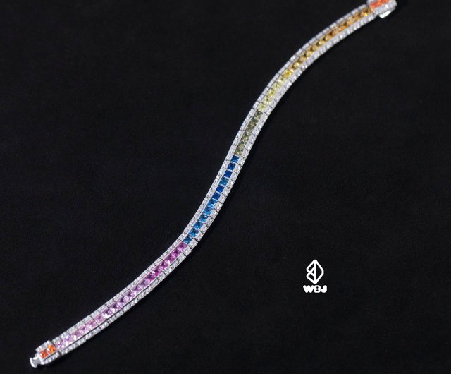 Wbj 7mm グラデーション プリンセス レインボー ブレスレット