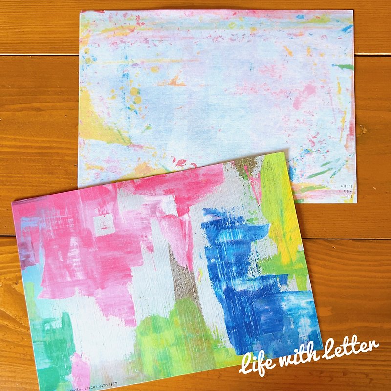 Moving Paint Canvas Letter Kusahara Rin×Atelier for KIDs - ซองจดหมาย - กระดาษ หลากหลายสี