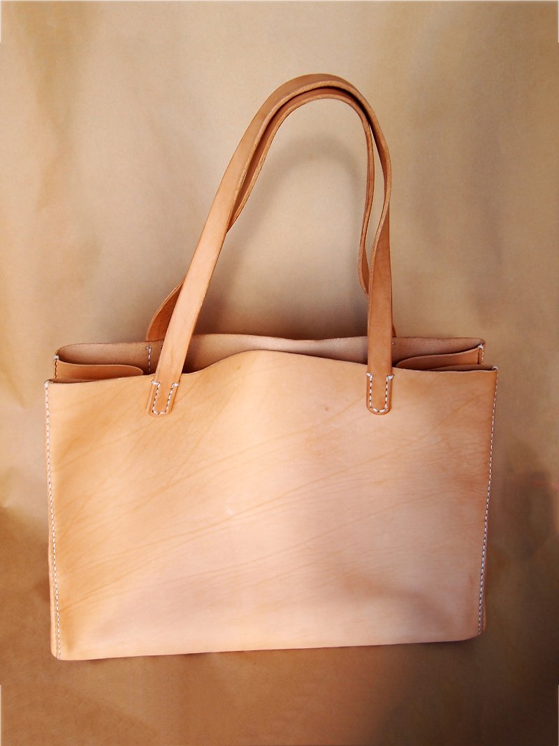 No cover ㄉ thin gold bag - Handbags & Totes - Genuine Leather Orange