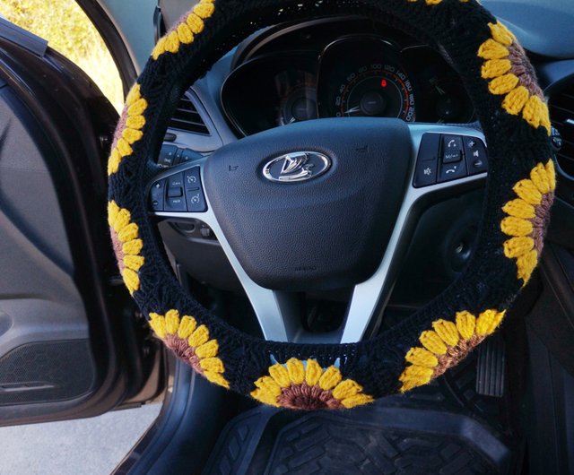 Sunflower Steering Wheel Cover