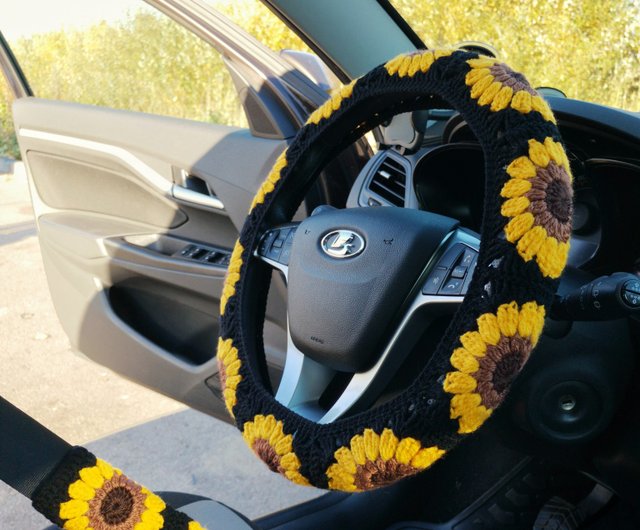 Sunflower Steering Wheel Cover