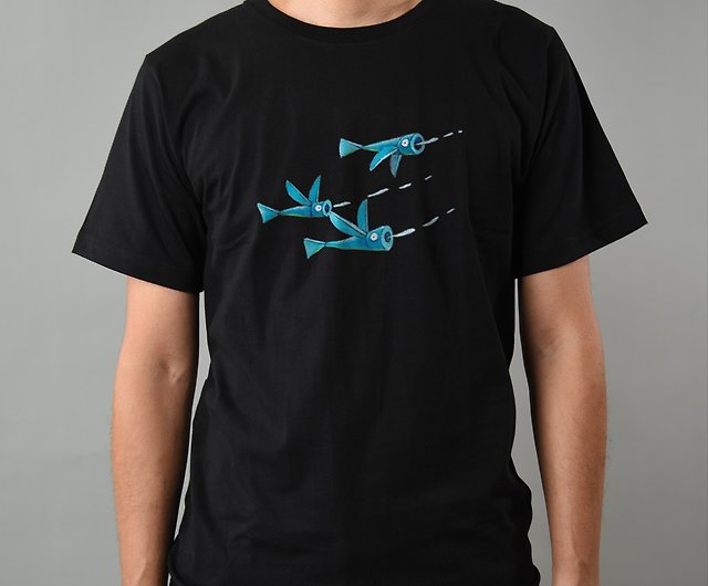 Flying Fish-Black-Men-Unisex T-Shirt - Shop jsmgraphic Men's T