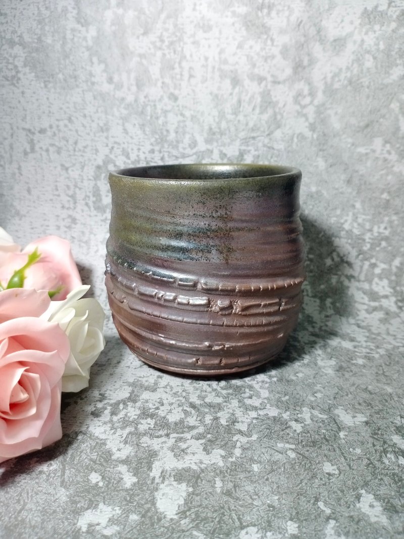 柴燒爆裂手工握杯/1入/爆裂系列/良田 - 茶壺/茶杯/茶具 - 陶 