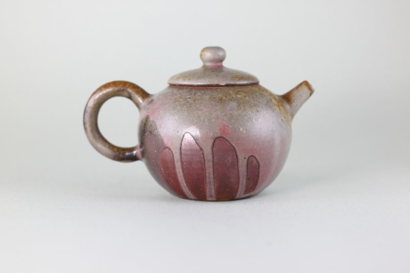 【聖誕禮盒】紫紅流釉西施 柴燒茶壺 名家葉敏祥手作 - 茶具/茶杯 - 陶 多色