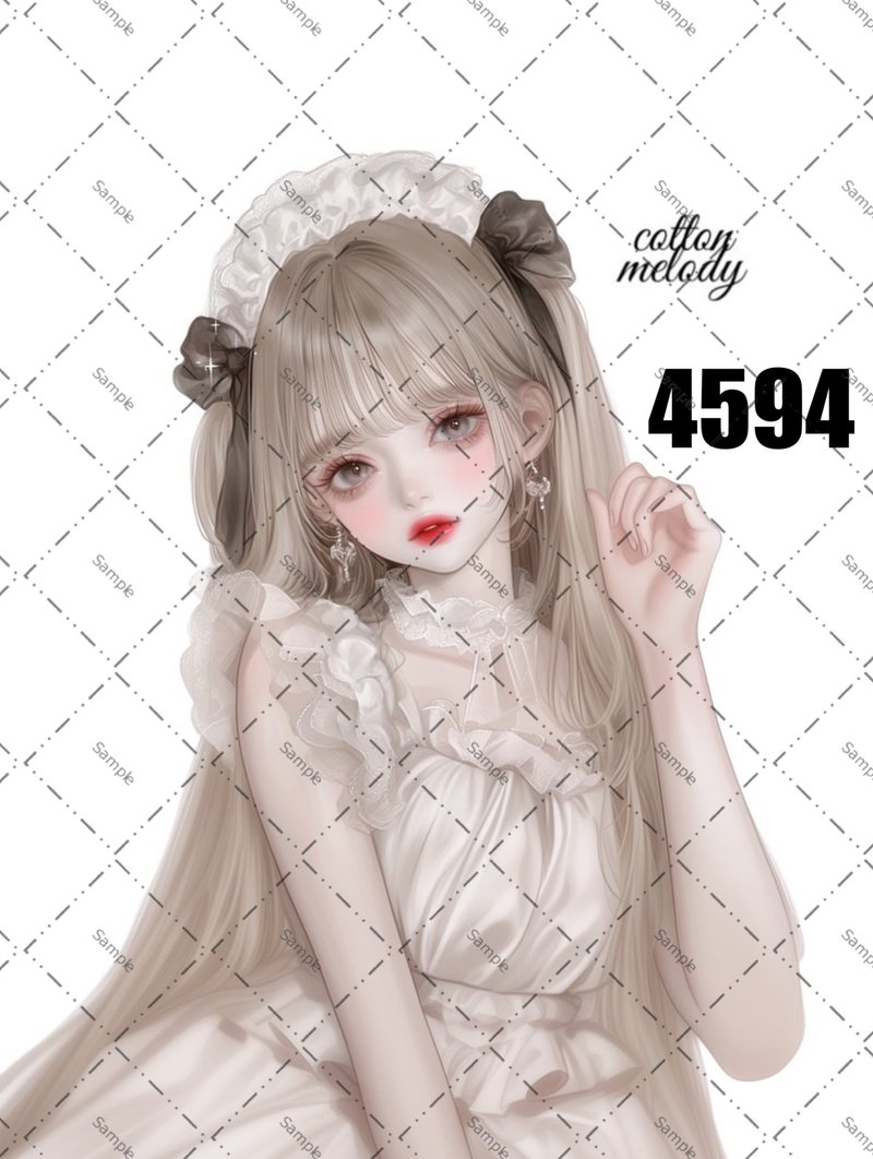 original sticker no.4594 人物ステッカー オリジナルステッカー オリジナル人物ステッカー 装飾ステッカー cotton melody - 貼紙 - 紙 