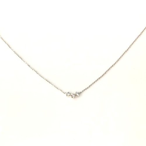 茉莉亞緹 Moriarty Jewelry 【Moriarty Jewelry】三顆小鑽 - 微性感 - 14K 白K金 小鑽項鍊