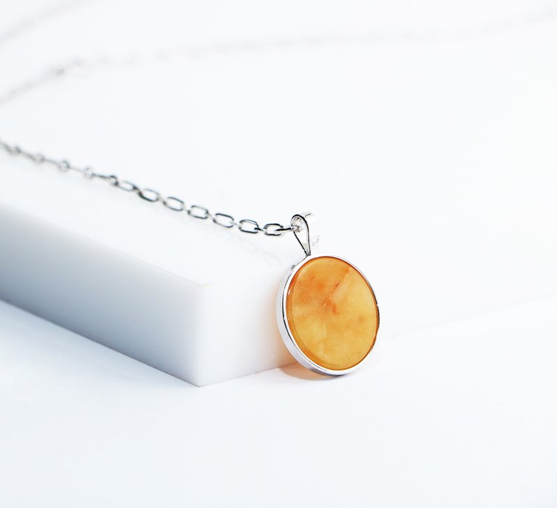 Zhenyu Liangyuan/ Golden Siyu 925 Silver/ Necklace/ With gift box packaging - Necklaces - Sterling Silver Yellow