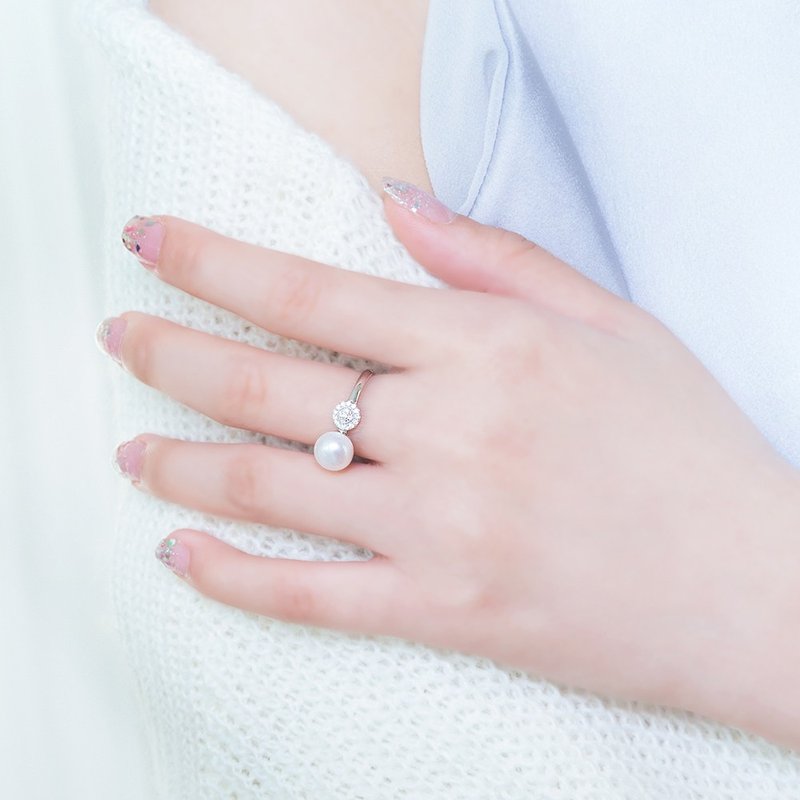 きらびやかなスノーボールリング - リング・指輪 - 金属 ホワイト