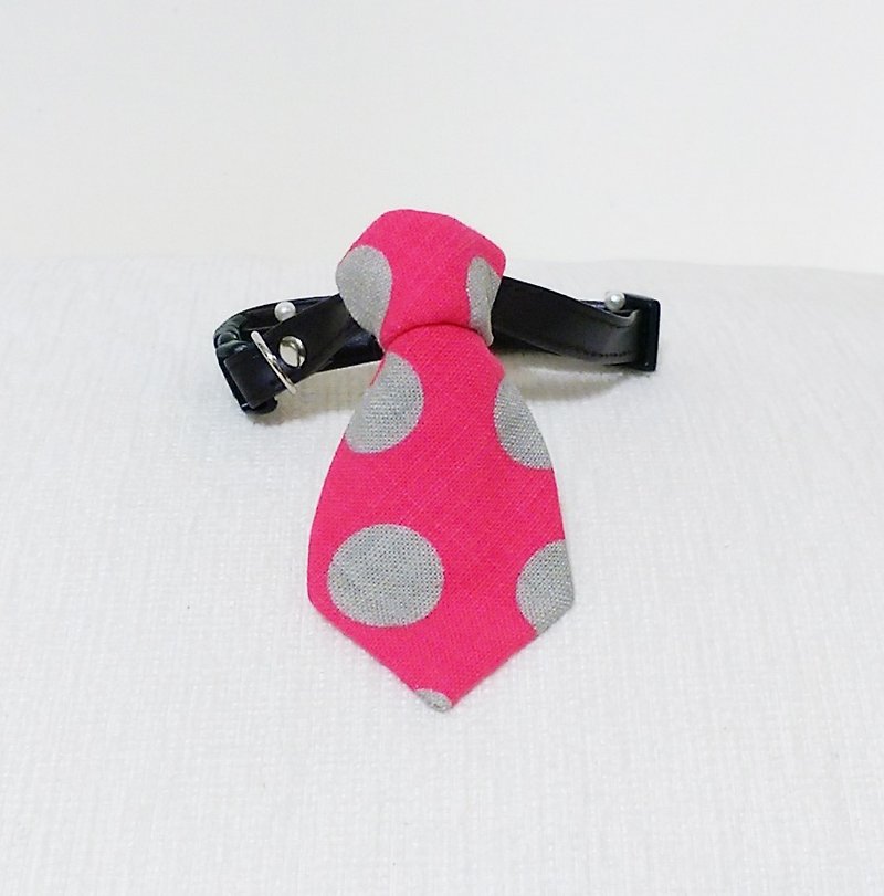 Ella Wang Design Tie pet bow tie cat and dog water jade point - ปลอกคอ - ผ้าฝ้าย/ผ้าลินิน สีแดง