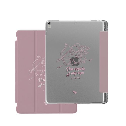 Tomhandss 【 Dusty Pink Cupid's Love 】透明磨砂書本式iPad 保護套