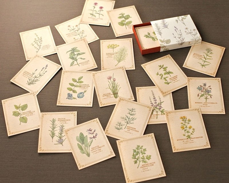 A small herb encyclopedia-style message card box - Cards & Postcards - Paper 