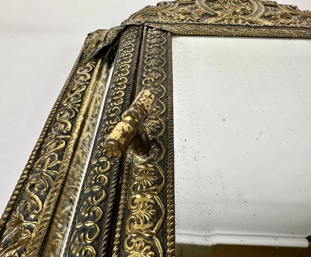 アンティーク ミラーキャビネット 衣類ケア/鍵付き ブロンズ 1930 年代