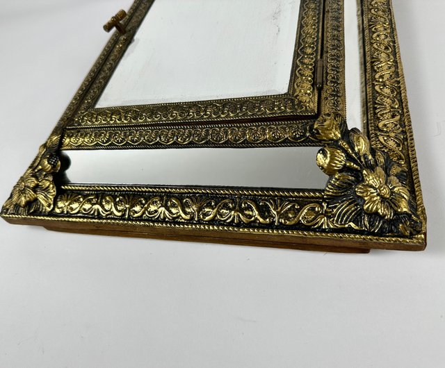 アンティーク ミラーキャビネット 衣類ケア/鍵付き ブロンズ 1930 年代