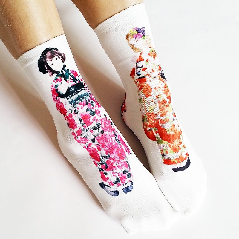 Socks Kimono Dolls - ถุงเท้า - กระดาษ 