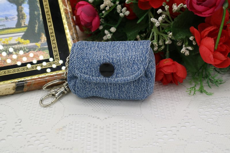 Denim Small Wallet Charm Small Coin Key Ring*SK* - Keychains - Other Materials Blue