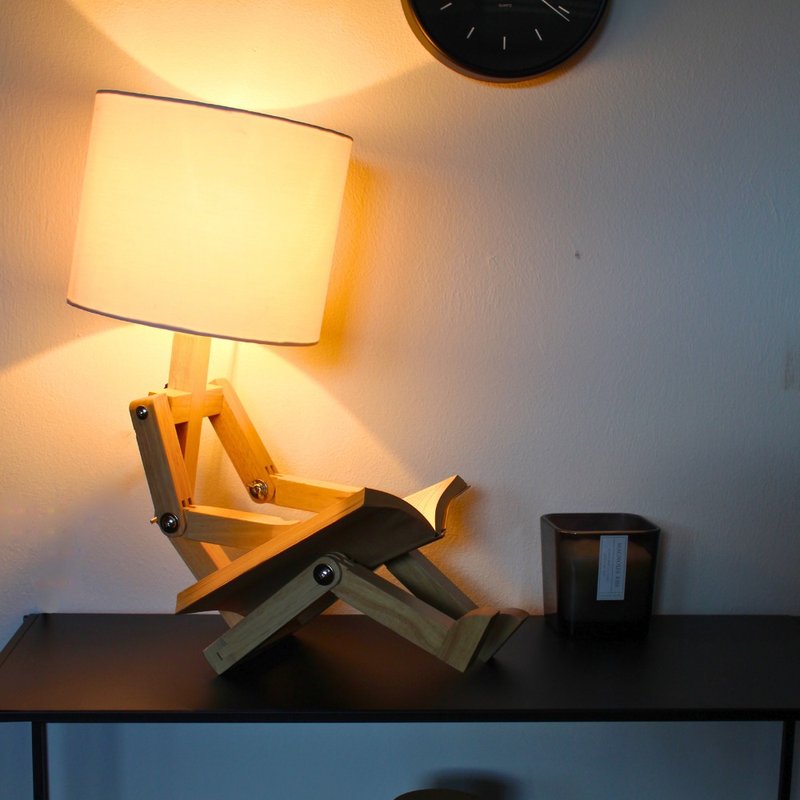 Humanoid LED desk lamp - โคมไฟ - ไม้ สีกากี