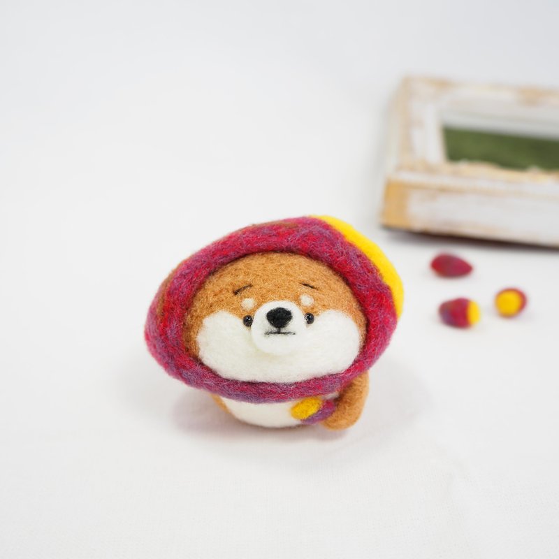 なりきり焼き芋のまゆ柴犬 (赤柴・黒柴・白柴) 羊毛フェルト - 擺飾/家飾品 - 羊毛 紫色