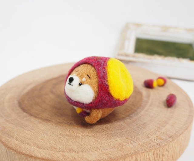 なりきり焼き芋のまゆ柴犬 (赤柴・黒柴・白柴) 羊毛フェルト