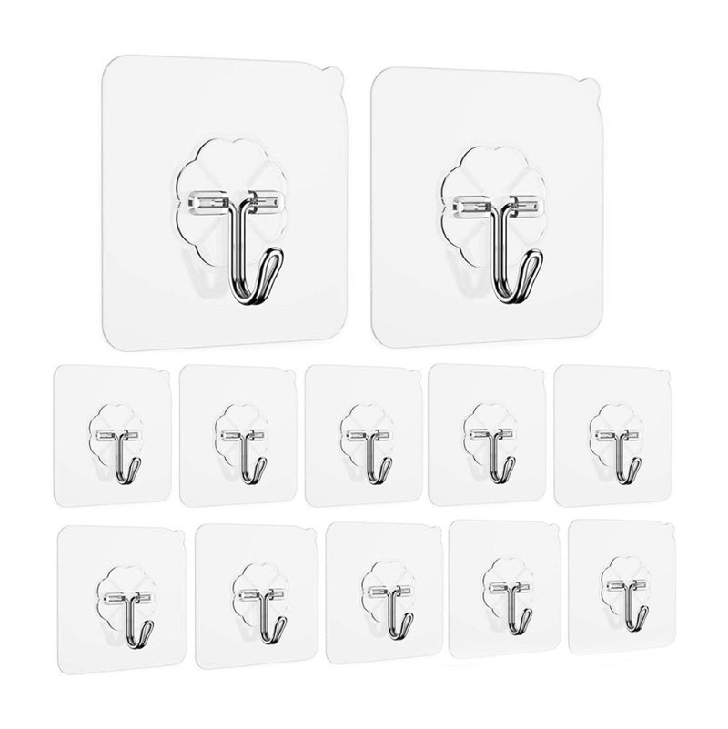 Nail-free adhesive seamless hook transparent hook - ตะขอที่แขวน - โลหะ สีใส