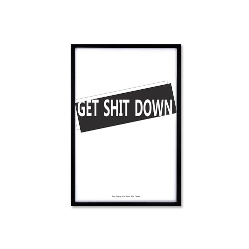 iINDOORS英倫家居 北歐風裝飾畫相框 Get Shit Down 時尚款 黑色框 63x43cm
