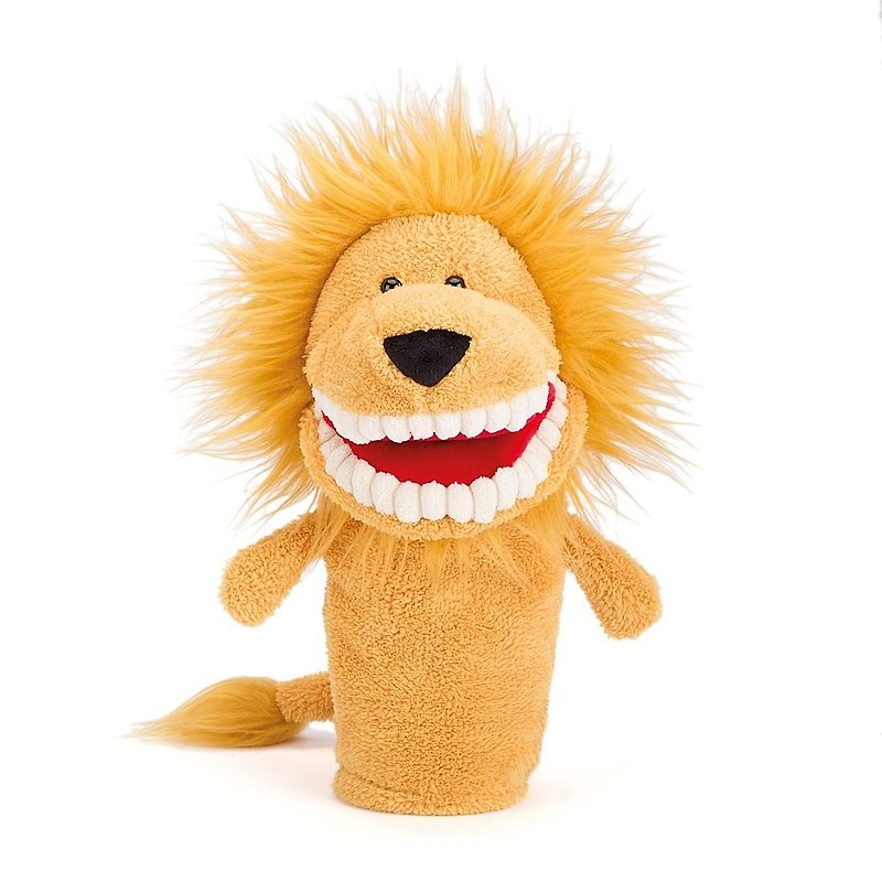 Jellycat Toothy Lion Hand Puppet 28cm - ตุ๊กตา - ผ้าฝ้าย/ผ้าลินิน สีส้ม